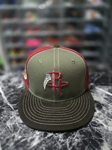 EXCLUSIVE NEW ERA HOUSTON ROCKETS 'NIGHTMARE  SCYTHE' HAT 7 3/8 TBG BETTER - product listing photo