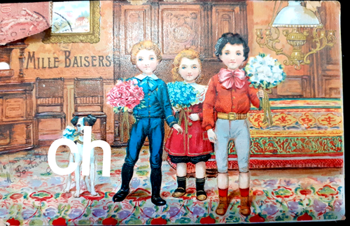 Carte Postale Ancienne FANTAISIE 1er AVRIL POISSONS Gaufrée Relief
