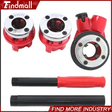 Findmall Ratchet Pipe Threader Kit W/3 Dies 1/2" 3/4" 1" NPT Pipe Threading Tool
