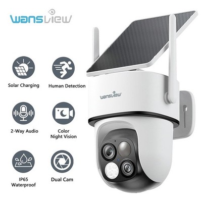 Wansview Solar überwachungskamera Kamera außen Wlan Akku WiFi Camera 3MP Outdoor