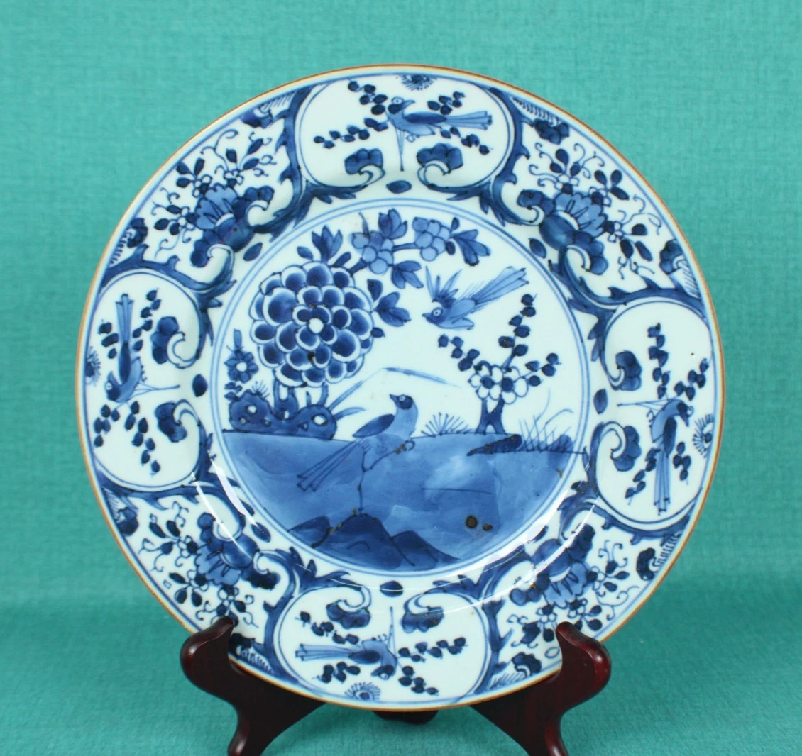 中国古董蓝色盘子| eBay