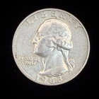 90% Silver-  Washington Quarter $0.25 FV Circulated Pre-1965 US Coin - 22-13