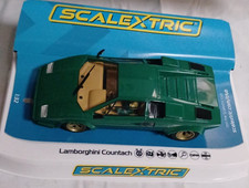 Scalextric C4500 Lamborghini Countach ‎Toy Slot Car 1:32 Scale Green  For Kids