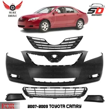 Front Bumper Cover Paintable & Grille Assembly Kit For 2007-2009 Toyota Camry