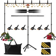 3-in-1 Backdrop Stand Kit 10x7.5 ft for Photography Studio, T-Shape Backdrop ...