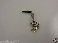 angel cupid valentine silver tone cell phone fits Ipad charm ear cap dust plug