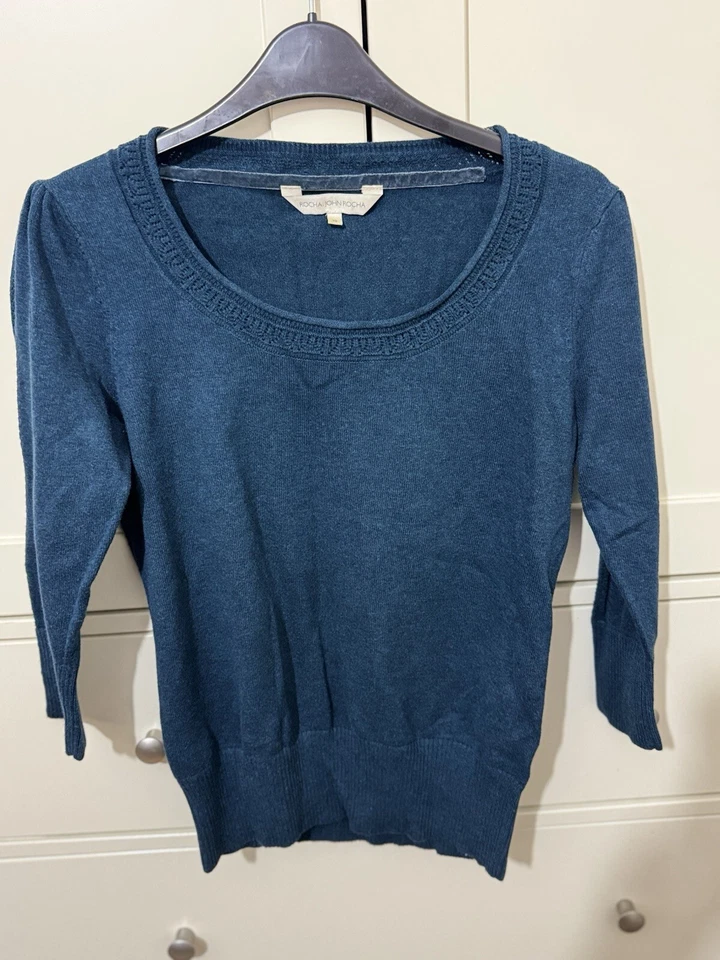 Debenhams Rocha John Rocha purple 3/4 buttoned sleeve jumper Uk size 10 - Image 4 of 4