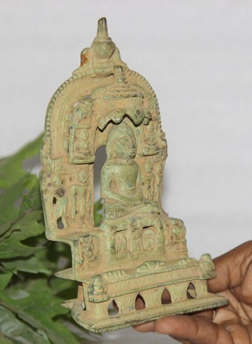 Antique Brass Peace God Mahavir Swami Jainism Handcrafted Old Original 16956 - Picture 11 of 11