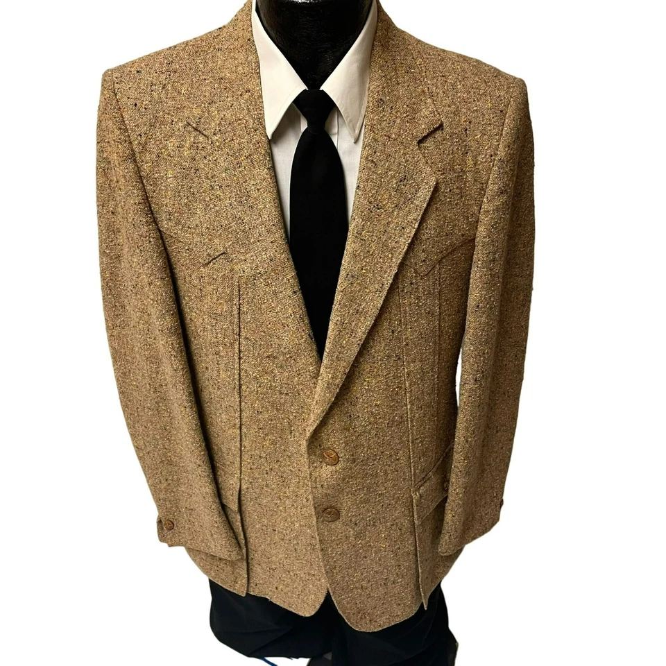 Vtg 50's Cowboy WESTERN Multicolor Hollywood ATOMIC FLECK Sport Coat VLV Jacket - Image 4 of 4