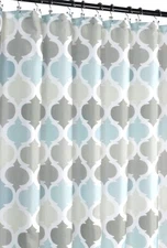 VCNY Home Universal Bathroom Fabric Shower Curtain for Men or Women Earth Tones