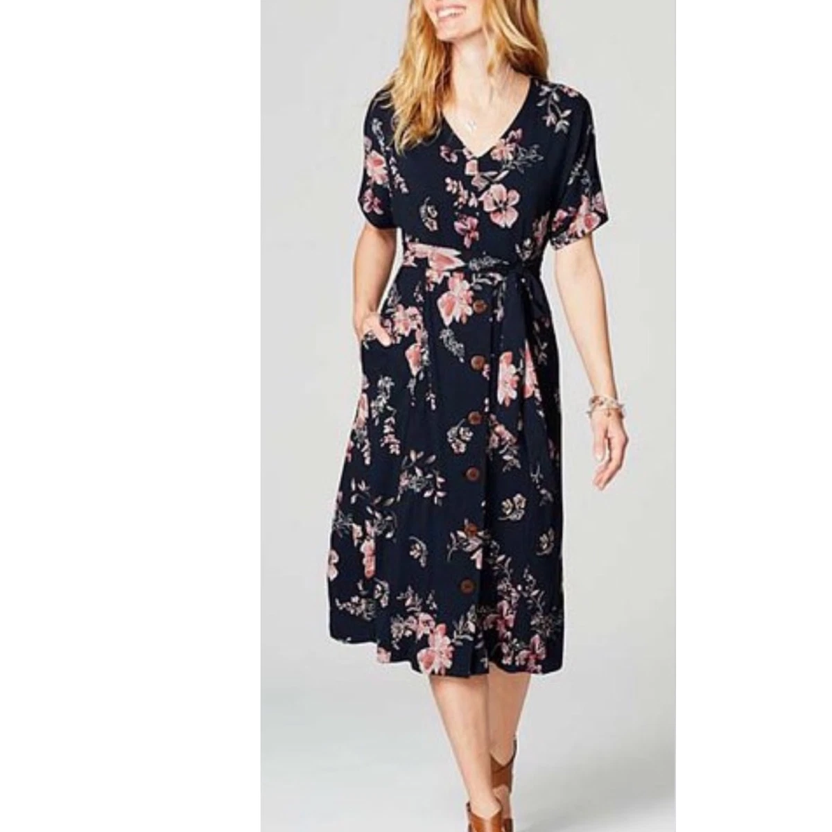 Jjill navy cheap dress