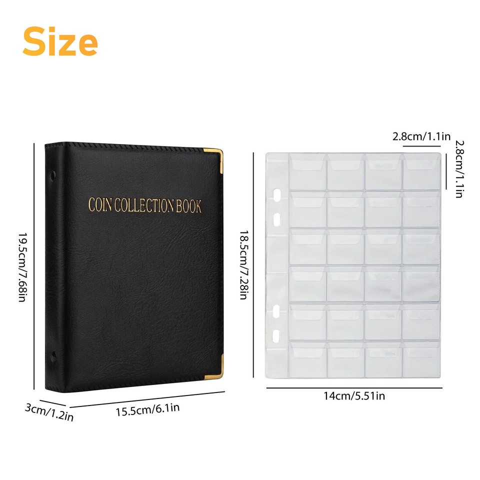 480 Pocket World Coin Storage Book Large Capacity Folder Collection ...