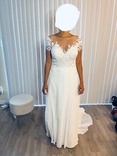 A-Line Short Sleeve Wedding Dress