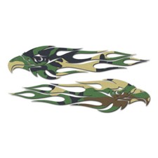 Pair Of Eagle Flames - Vinyl Decal Sticker - Multiple Patterns Sizes - Ebn246