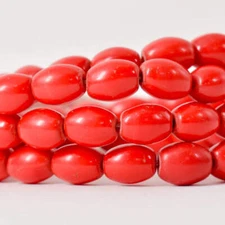 Old Bohemian Red Trade Beads Czech 32 Inch