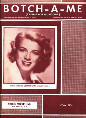 CLOONEY BOTCH-A-ME BA-BA BACIAMI PICCINA SHEET MUSIC-PIANO/V/GUITAR/CHORDS-NEW!!