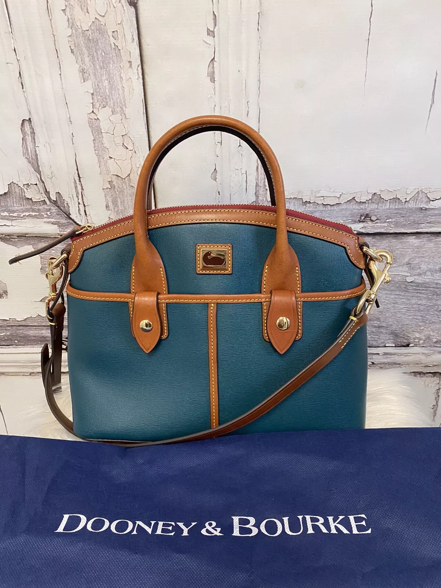 Dooney & Bourke Deep Teal Saffiano Leather Domed Satchel