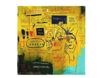 Postcard Jean-Michel Basquiat ''Hollywood Africans'' 1983 MFA Boston Exhibit MINT