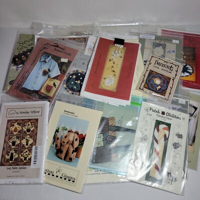 Vintage Craft Sewing Patterns Animals Christmas More Lot of 34 Pre-owned Cut