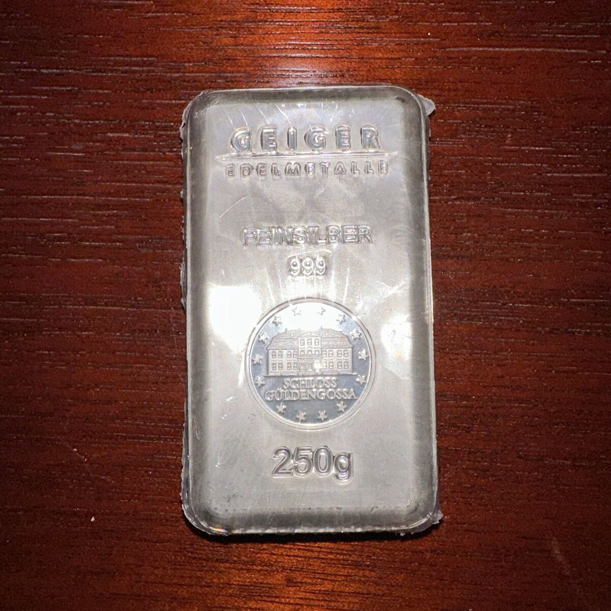 Vintage Silver Bar 250 Gram Geiger Sealed Rare w/ Serial Vintage Silver Bar 250 Gram Geiger Sealed Rare w/ Serial