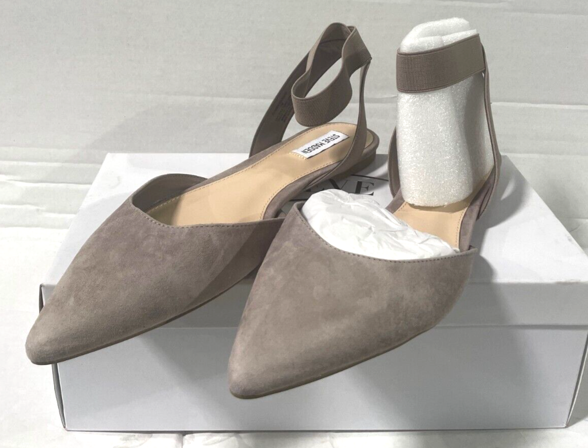 Steve Madden Eloquent GREY SUEDE Flats Women Shoes, US 11