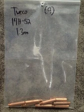 Partial Pack of (9) 14H-52 TWECO 1.3mm Contact Tips (BN76)