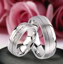 Verlobungsringe Trauringe Hochzeitsringe SILBER 925 & Gravur Gratis , JK12-4