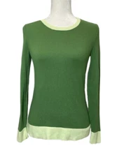 Talbots Women's Small Petite Green Sweater Cotton Modal Angora Nylon