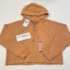  80 Womens Size M Nike Sportswear Ribbed Relaxed Hoodie DQ3540-212 Medium Brown