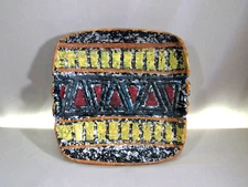 MID CENTURY MODERN GEOMETRIC DESIGN CERAMIC ASH TRAY MADE IN ITALY