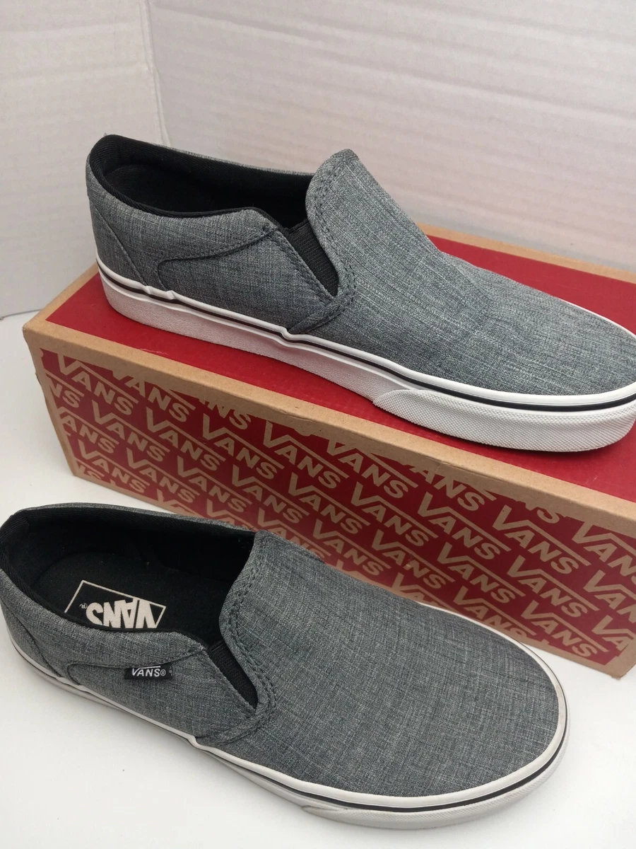 Grey vans hotsell slip ons