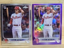 2022 Topps Chrome Update #USC154 Bryson Stott Purple Refractor Plus Base Card