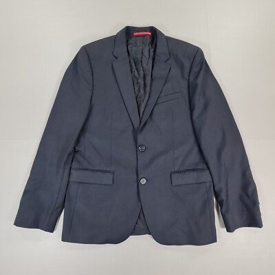 Hugo Boss Herren Anzug Sakko Navy Blau 40 R Wolle Blazer Aeron 2 Hamen2 Super 130