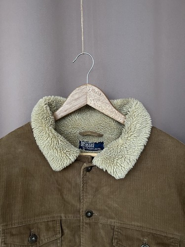 Polo Ralph Lauren Corduroy Sherpa Mens Size L/XL Line Trucker Jacket Vintage - Picture 2 of 22