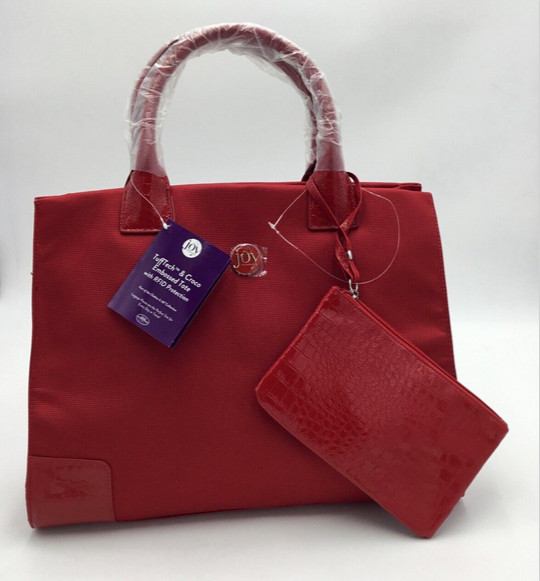 Joy Mangano TuffTech Travel Ease Lightweight Tote Bag, Red