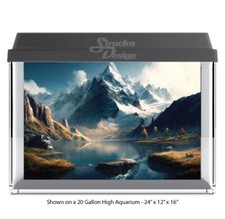 Landscape Mountains River Polyester Fish Tank Glass Backdrop Aquarium Background