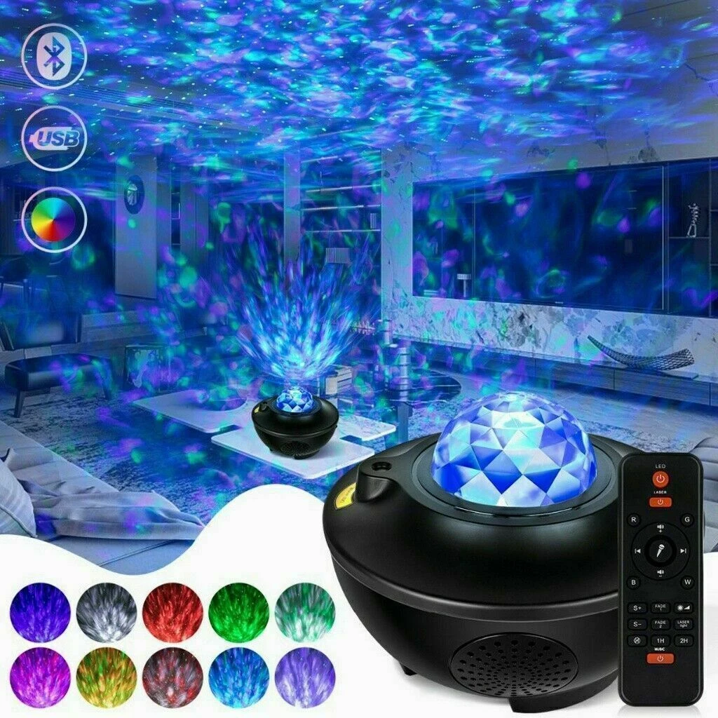 Projector Galaxy Starry Sky Night Light Ocean Star Party Speaker LED Lamp Remote