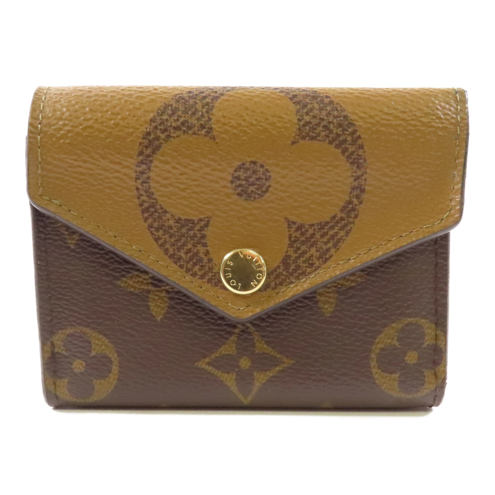 LOUIS VUITTON（LV） Portafoglio LOUIS VUITTON LV GHW Zoe portafoglio tripla piega monogramma rovescio M80725 marrone