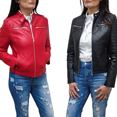 Giacca Corta Chiodo Ecopelle Donna Giacca Ecopelle Donna Giacca Di