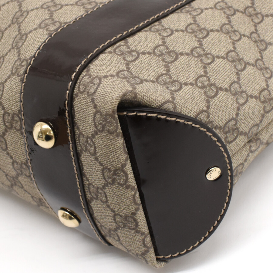 Gucci バッグ Auth GUCCI GG Supreme Bow Tote 203521 Hand Bag Beige PVC