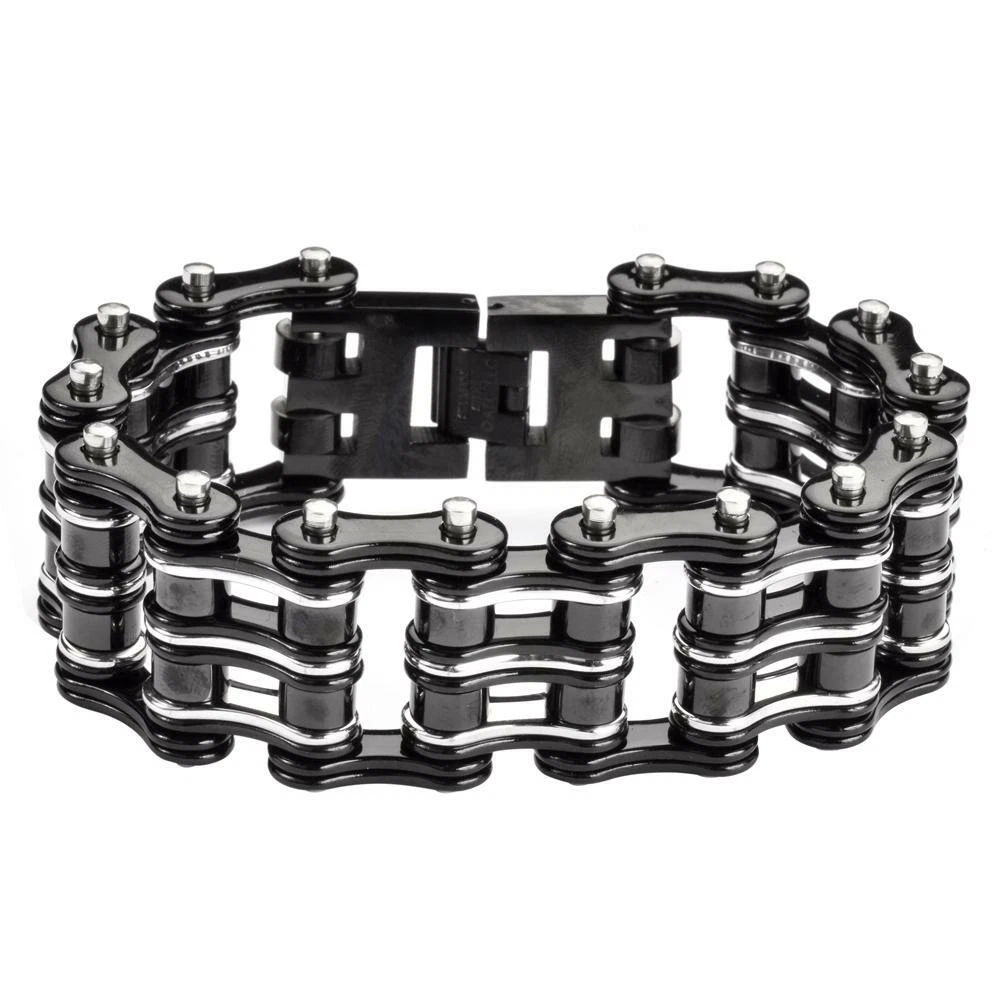 Stainless steel bike chain bracelet deals