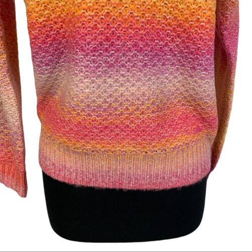 Rebecca Minkoff Andy Sweater Size XS Pink Orange Striped V Neck - Picture 3 of 11