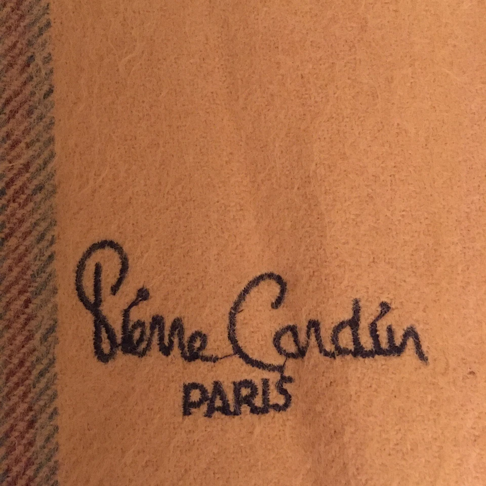 Pierre Cardin Paris Hombre Mujer Unisex Marrón Multicolor Bufanda Bordado Logo Foto 2 de 3