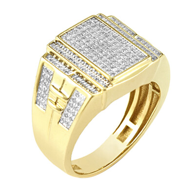Tester Pass Certified 1 Ct Moissanite 10K Yellow Gold Square Wedding Band Ring