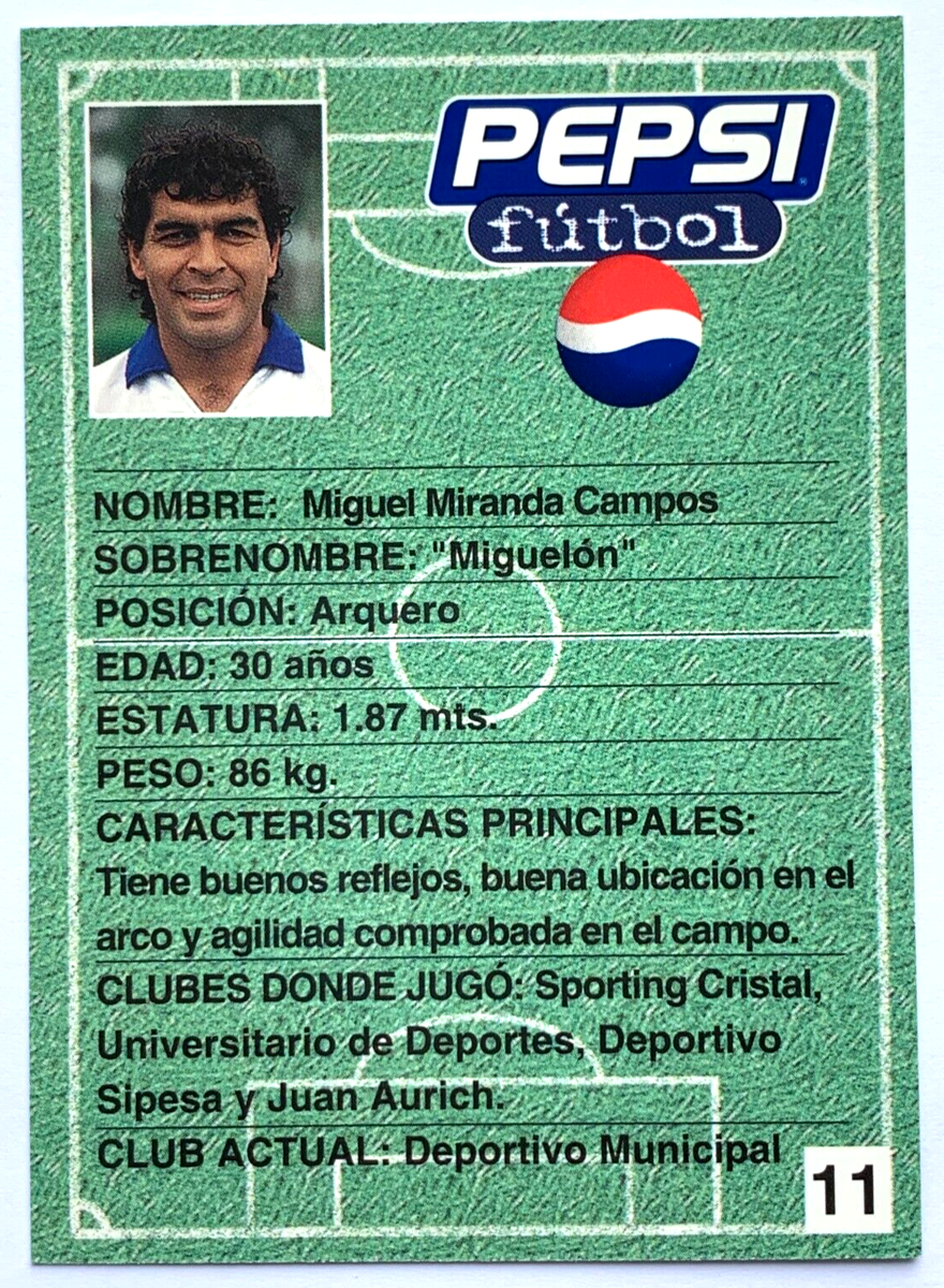 1997 PEPSI FOOTBALL CARDS #11 MIGUEL MIRANDA 