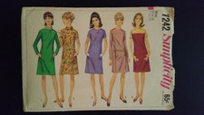 Vtg Simplicity Sewing Pattern 7242 Miss Sz 14 Dress with Yoke Interest Bust 34"
