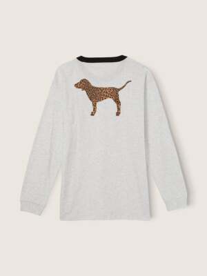 T-shirt Manches Longues VICTORIA'S SECRET Rose Bling Dog - Col Rond, Poche Poitrine - Neuf Avec étiquette, Taille Plus