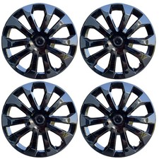 16 Set Of 4 Black Wheel Covers Snap On Full Hub Caps Fit R16 Tire Steel Rim 16 Set Of 4 Black Wheel Covers Snap On Full Hub Caps Fit R16 Tire Steel Rim
