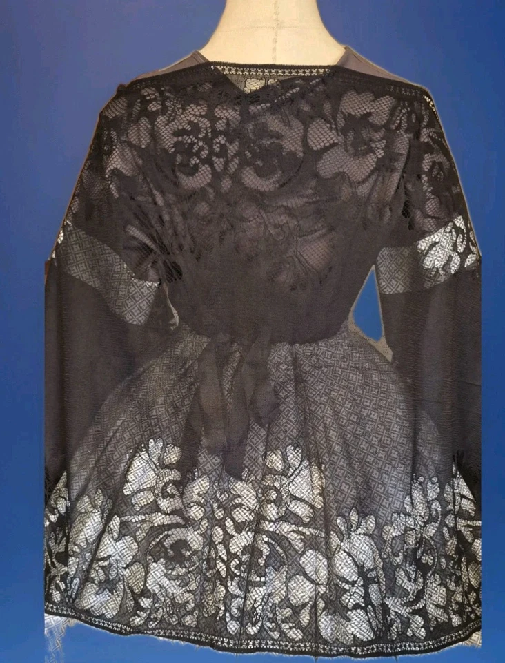 VESTIDO GUERRA CIVIL ~ CHAL NEGRO SEÑORA ESTILO VICTORIANO  Foto 3 de 4