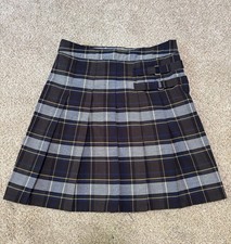 French Toast Pleated Plaid Scooter Skirt Shorts Buckles Blue Yellow Girls 12 XS